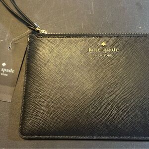 Kate Spade Black Leather Wallet with Gold Accents